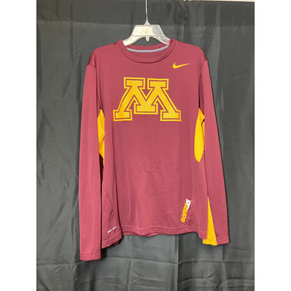 NIKE Dri-Fit Minnesota Golden Gophers Long Sleeve Performance Shirt Men's Size L